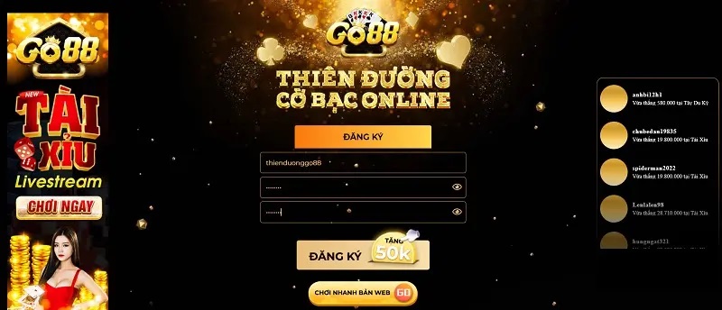 Đăng ký chơi Đua ngựa Go88